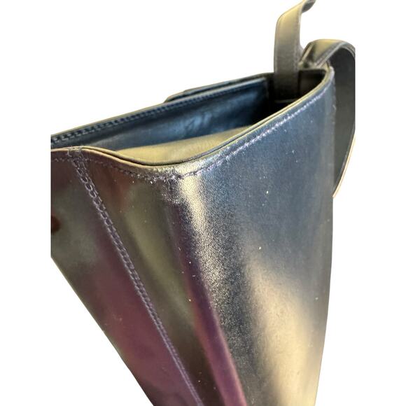 Salvatore Ferragamo Vintage Top Handle Bag in Navy Blue w/Gold Hardware - Picture 7 of 16